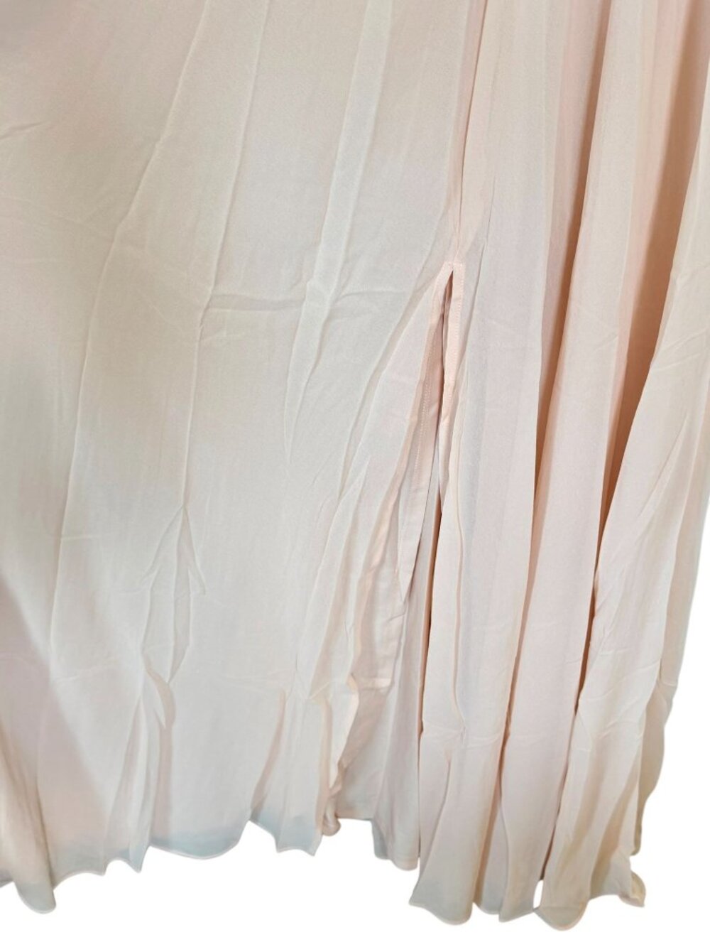 NWT Lulus Picture Perfect Blush Lace Halter Neck Side Slit Maxi Dress - Size: XL - Picture 5 of 7